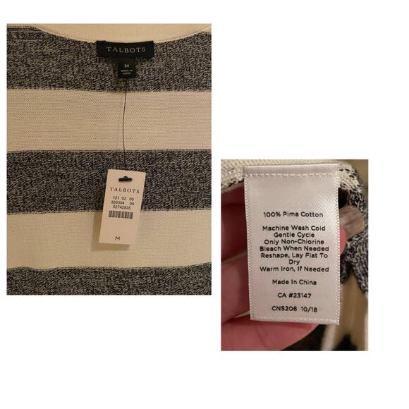 NWT Talbots Open Striped Duster Cardigan | Pima Cotton | Size M - Picture 4 of 4